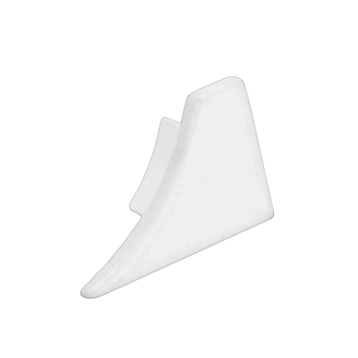 Vue détaillée de l'embout droit blanc revêtu par poudrage pour profilé de raccordement mural T-COVE #A0002214 #A0002222 #A0002228