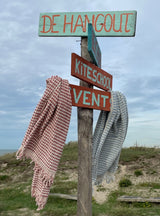 Grote handdoek Pom terra + lichtblauw