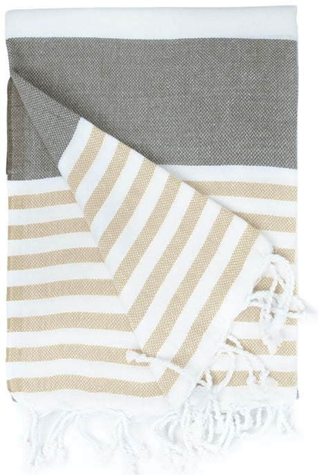 Hamamdoek bruin-creme