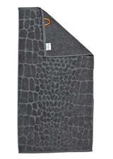 Handdoek Crocoprint antraciet