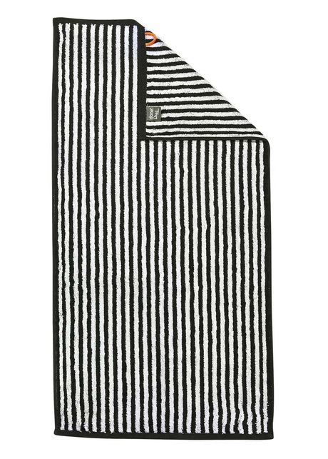 Handdoek_zwart gestreept