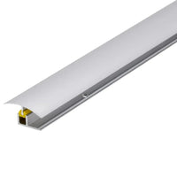 Detailaufnahme silber,eloxiertes Höhenausgleichsprofils CLIP. Bodenprofil, gelber Clip und Topprofil #A0003681
#A0003682
