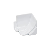 Close-up van de witte binnenhoek wandaansluitprofiel COVE #A0002914