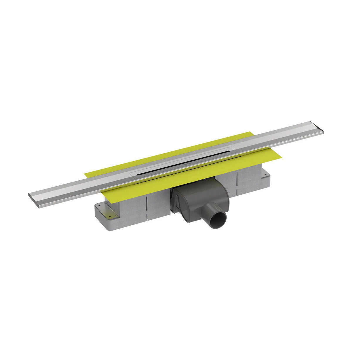 Skracalny komplet odpływu liniowego do połączenia ściennego ze szczotkowanym rusztem i wysokością zabudowy 101 mm #A0005338 #A0005344 #A0005350