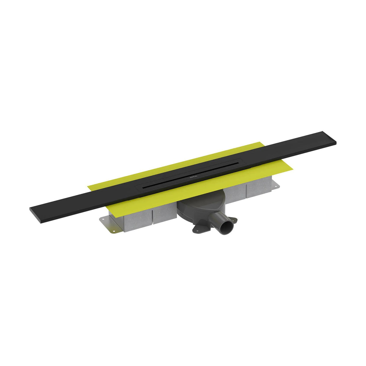 Skracalny komplet odpływu liniowego do połączenia ściennego z czarnym rusztem i wysokością zabudowy 71 mm #A0005336 #A0005342 #A0005348