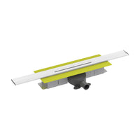 Skracalny komplet odpływu liniowego do połączenia ściennego z białym rusztem i wysokością zabudowy 71 mm #A0005337 #A0005343 #A0005349
