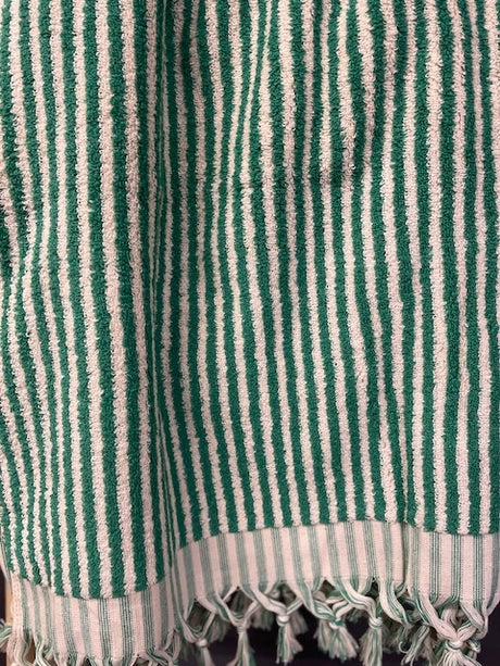 Luxe hamamdoek met franjes  groen