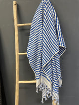 Luxe hamamdoek Pom kobaltblauw