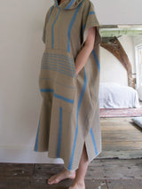 Ottomania surf poncho - olive green and ocean blue