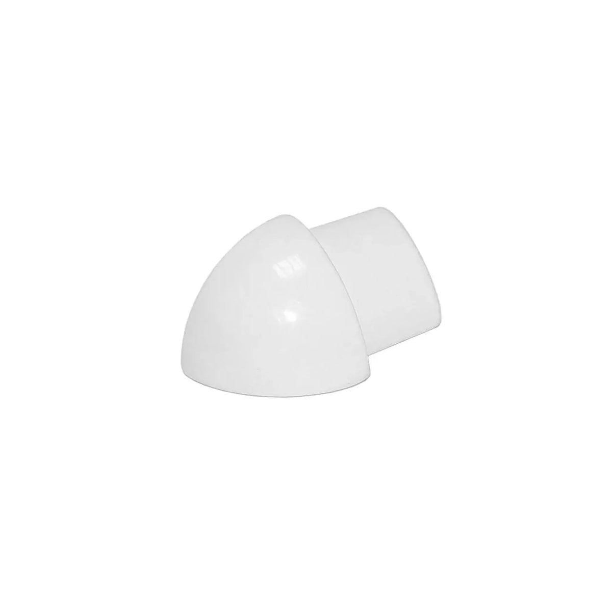Angles extérieurs pour profilé en quart de cercle aluminium blanc brillant
