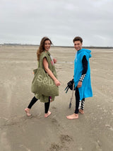S&LT surfponcho olijf & turquoise