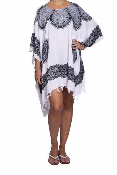 Sarong dress white black 1