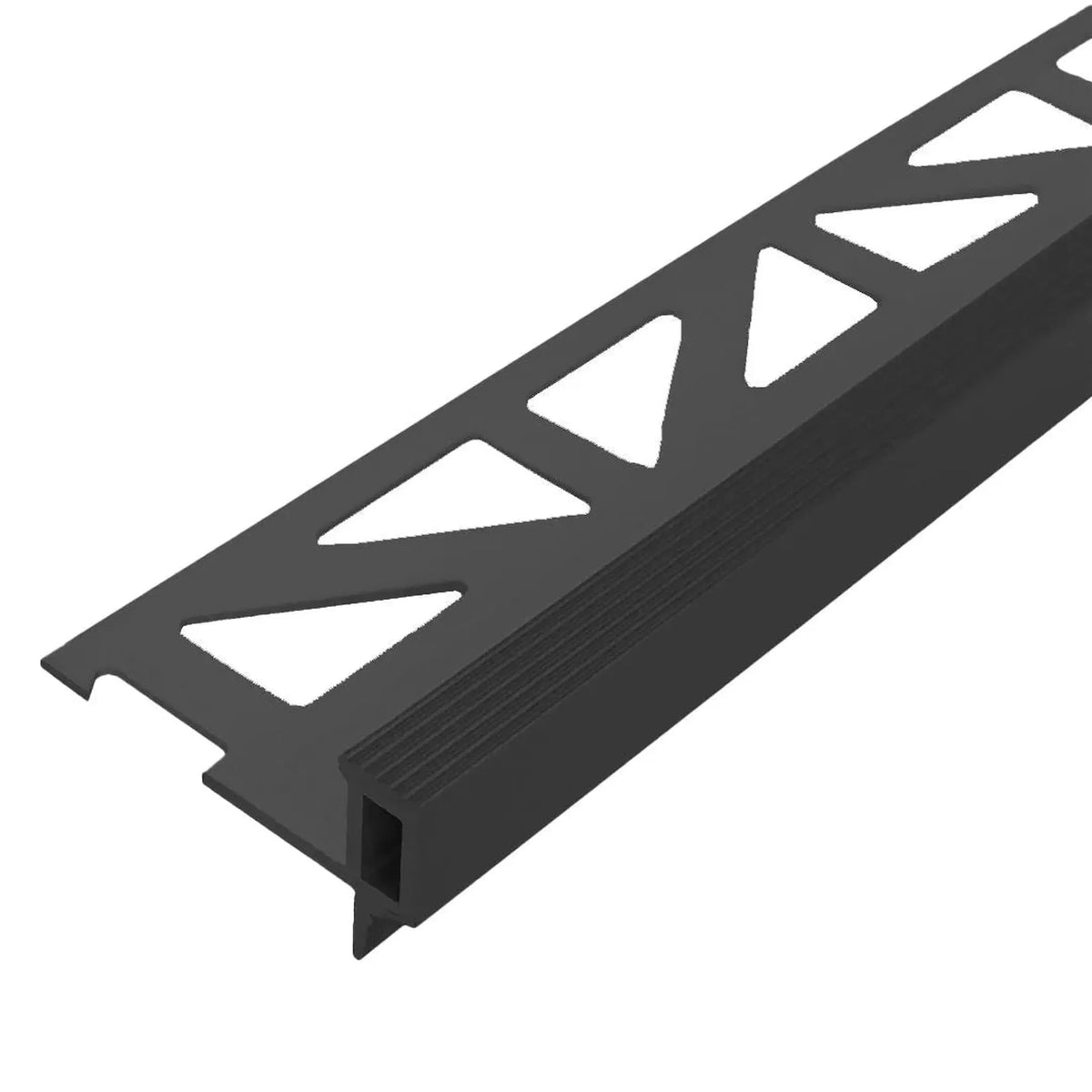Close-up step profile Squarestep aluminium with leg with triangular punching, grooved tread edge and narrow edge protection downwards #A0005057
#A0005058
#A0005059