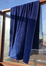 Velours strandlaken donkerblauw
