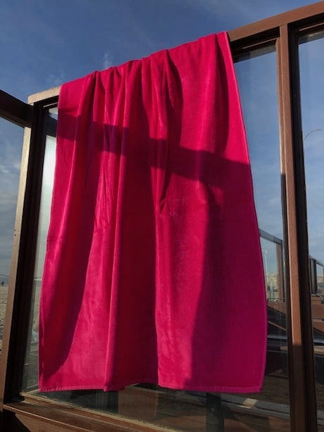 Velours strandlaken fuchsia