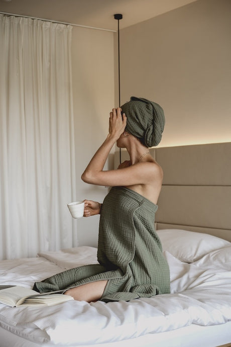 Vossen Sauna set olijfgroen